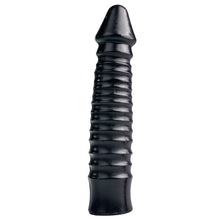 Lade das Bild in den Galerie-Viewer, Großer Dildo mit geripptem Schaft - Schwarz