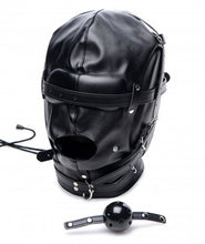 Lade das Bild in den Galerie-Viewer, Bondage Kapuze mit atmungsaktiv Ball Gag