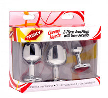Lade das Bild in den Galerie-Viewer, Chrom Herzen 3-teiliges Analplug Set