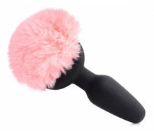 Lade das Bild in den Galerie-Viewer, Vibrierender Analplug mit Hasenschwanz - Pink