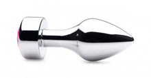 Lade das Bild in den Galerie-Viewer, Aluminium Butt Plug mit rosa Kristall - Medium