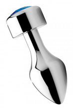 Lade das Bild in den Galerie-Viewer, Aluminium Butt Plug mit blauem Kristall - Groß