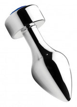 Lade das Bild in den Galerie-Viewer, Aluminium Butt Plug mit blauem Kristall - Medium