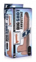 Lade das Bild in den Galerie-Viewer, Vibrierender und stoßender XL-Dildo mit Saugnapf und Hoden - Beige