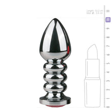 Lade das Bild in den Galerie-Viewer, Silberner Analplug mit rosa Steinen