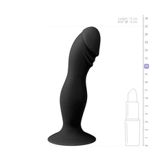 Lade das Bild in den Galerie-Viewer, Schwarzer Saugnapfdildo aus Silikon