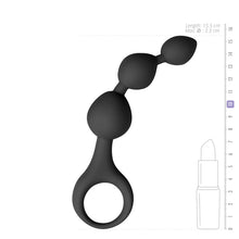Lade das Bild in den Galerie-Viewer, Schwarzer Analdildo in Kugelform aus Silikon