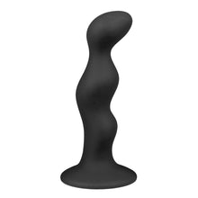 Lade das Bild in den Galerie-Viewer, Ribbed Black Silicone Dildo