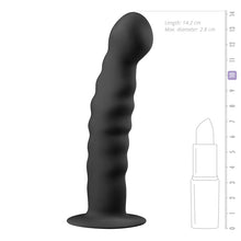 Lade das Bild in den Galerie-Viewer, Saugnapf-Dildo aus Silikon - Schwarz