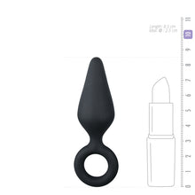 Lade das Bild in den Galerie-Viewer, Schwarze Buttplugs mit Zugring - Klein