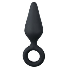 Lade das Bild in den Galerie-Viewer, Schwarzer Buttplug mit Zugring - Groß