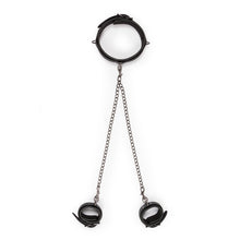 Lade das Bild in den Galerie-Viewer, Lederhalsband mit Fußgelenkmanschetten