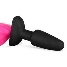Lade das Bild in den Galerie-Viewer, Silikon Analplug mit Schwanz - pink
