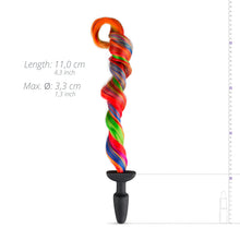 Lade das Bild in den Galerie-Viewer, Silikon Analplug mit Schwanz - regenbogenfarben