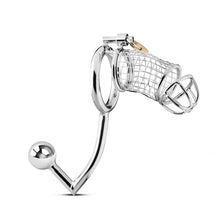 Lade das Bild in den Galerie-Viewer, Penis-Käfig aus Metall mit Analhaken