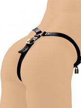 Lade das Bild in den Galerie-Viewer, Sexy Harness-String aus Leder mit 3 Penisgurten