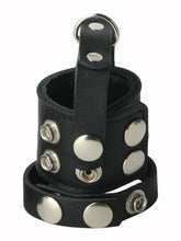 Lade das Bild in den Galerie-Viewer, Enger Penisgurt aus Leder und Ballstretcher