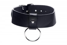 Lade das Bild in den Galerie-Viewer, Schwarzes veganes Halsband mit Ring
