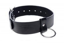 Lade das Bild in den Galerie-Viewer, Schwarzes veganes Halsband mit Ring
