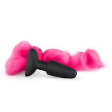 Lade das Bild in den Galerie-Viewer, Silikon Analplug mit Schwanz - pink
