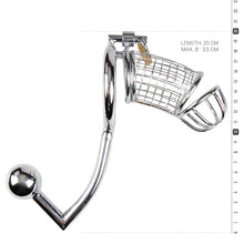 Lade das Bild in den Galerie-Viewer, Penis-Käfig aus Metall mit Analhaken
